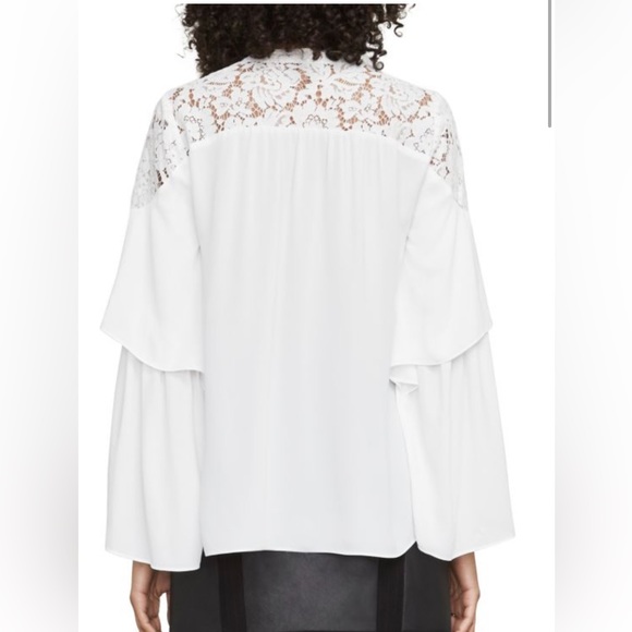 BCBG max azria lace details Khali blouse white XXS / small - Picture 2 of 8